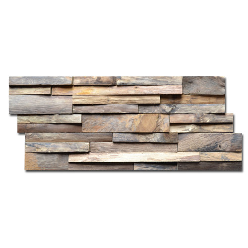 Teak America™ 3D Embossed Teak Wood Wall Panels (10box) Wayfair